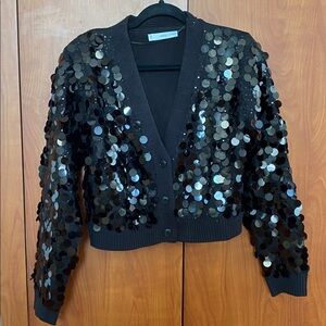 Mango Black Sequin Cardigan